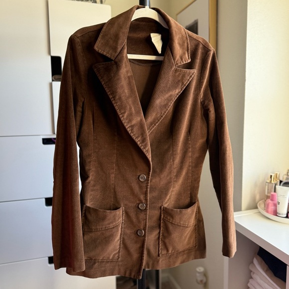 Vintage Jackets & Blazers - Vintage 1999 Brown Women's Jacket with Pockets